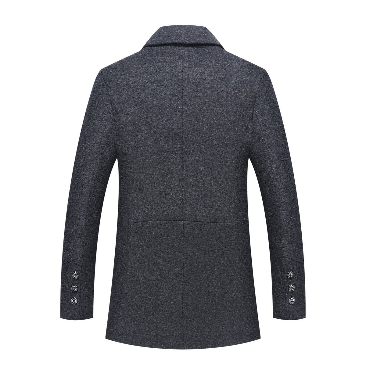 Ralph | Relaxed Longline Wool Coat with Checked Lapel Collar