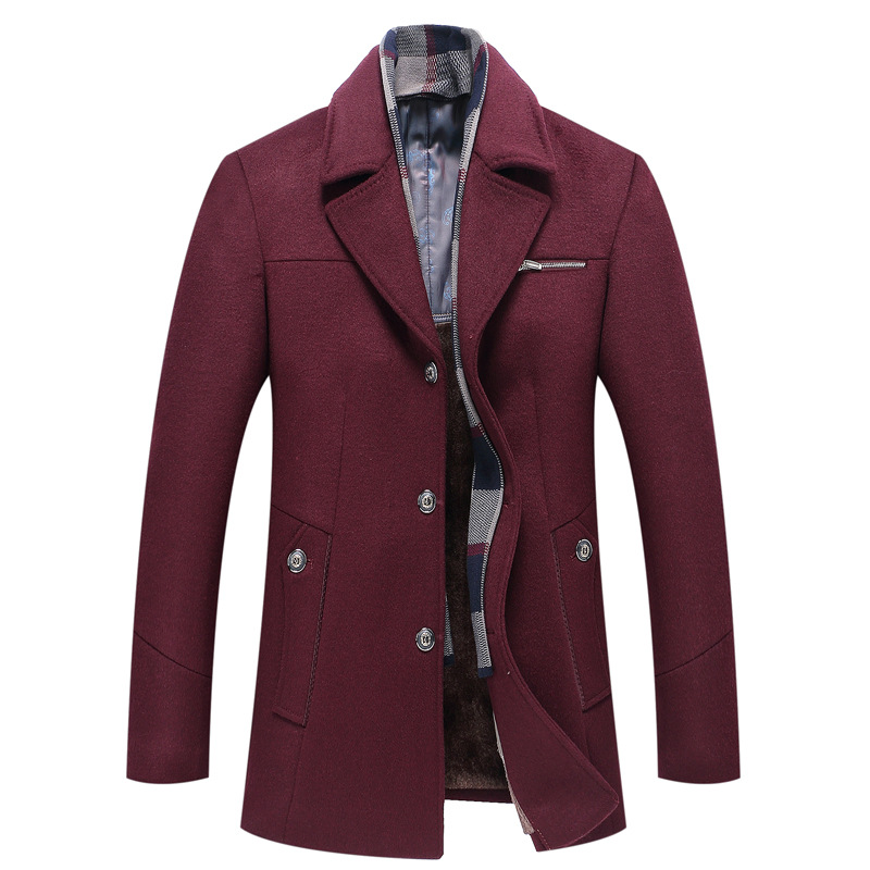 Ralph | Relaxed Longline Wool Coat with Checked Lapel Collar