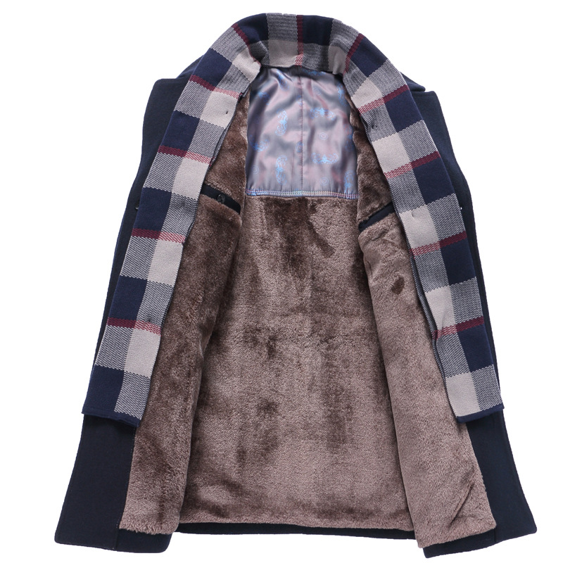 Ralph | Relaxed Longline Wool Coat with Checked Lapel Collar