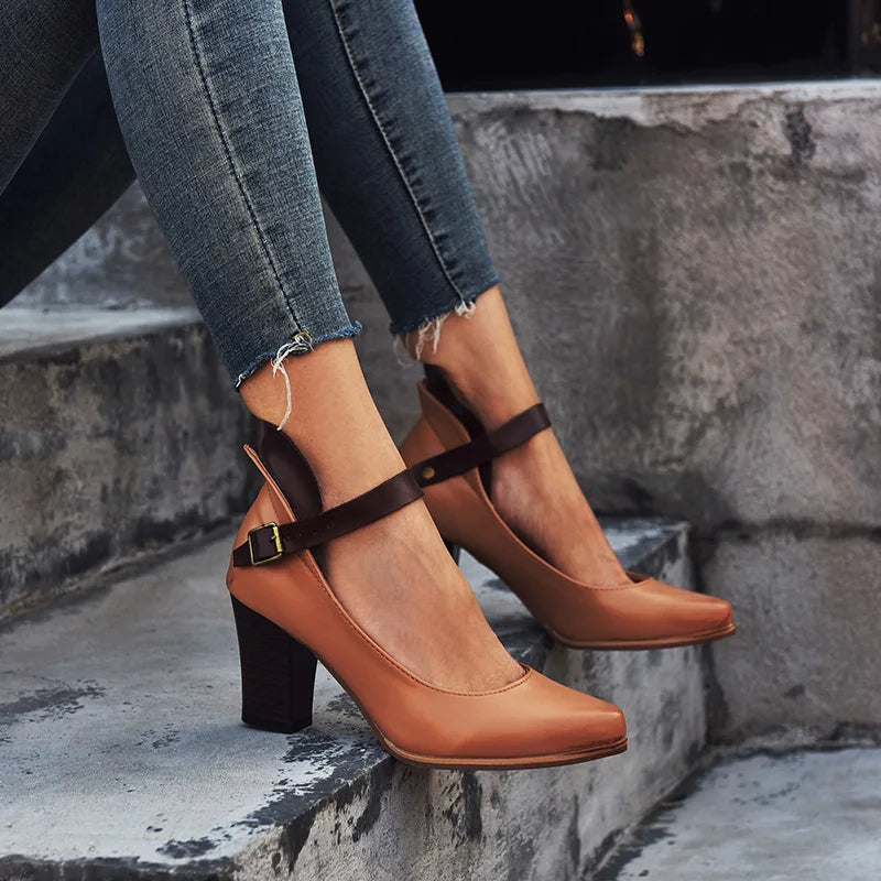 Raya | Effortless Chunky Block Heel Mary Jane Pumps