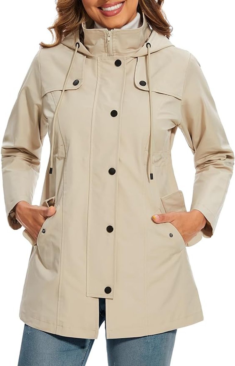 Raya | Graceful Hooded Waterproof Jacket with Adjustable Waist