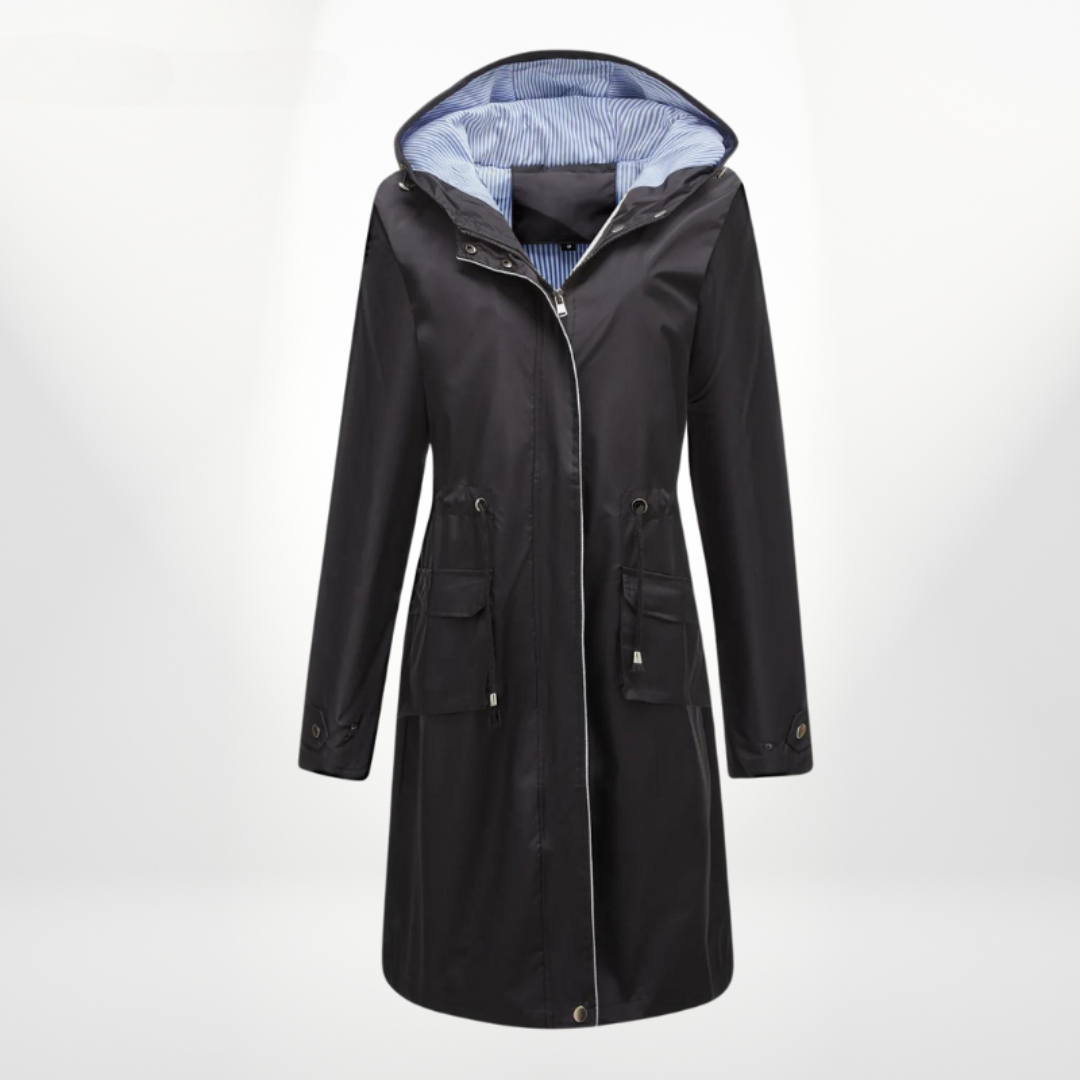 Raya | Polished Longline Waterproof Jacket with Hood