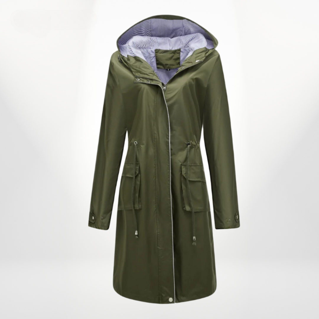 Raya | Polished Longline Waterproof Jacket with Hood