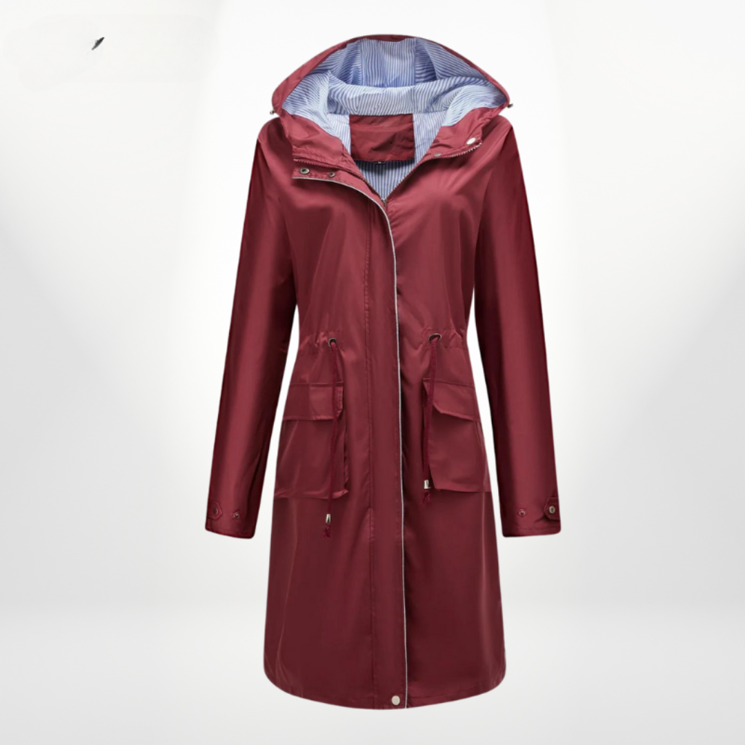 Raya | Polished Longline Waterproof Jacket with Hood