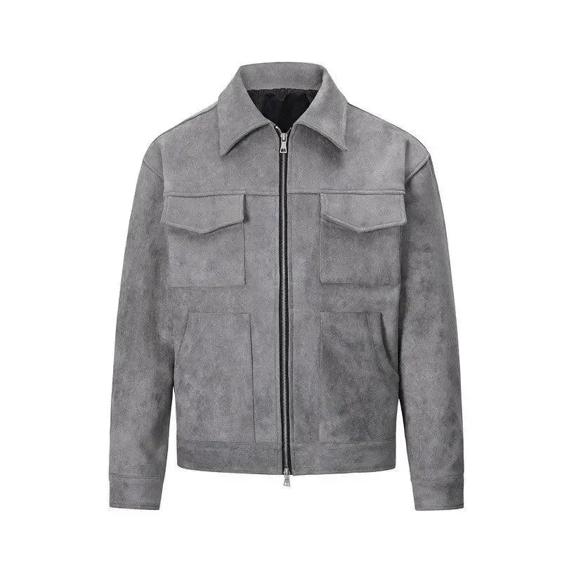 Max | Refined Suede Jacket with Trucker Collar Detail