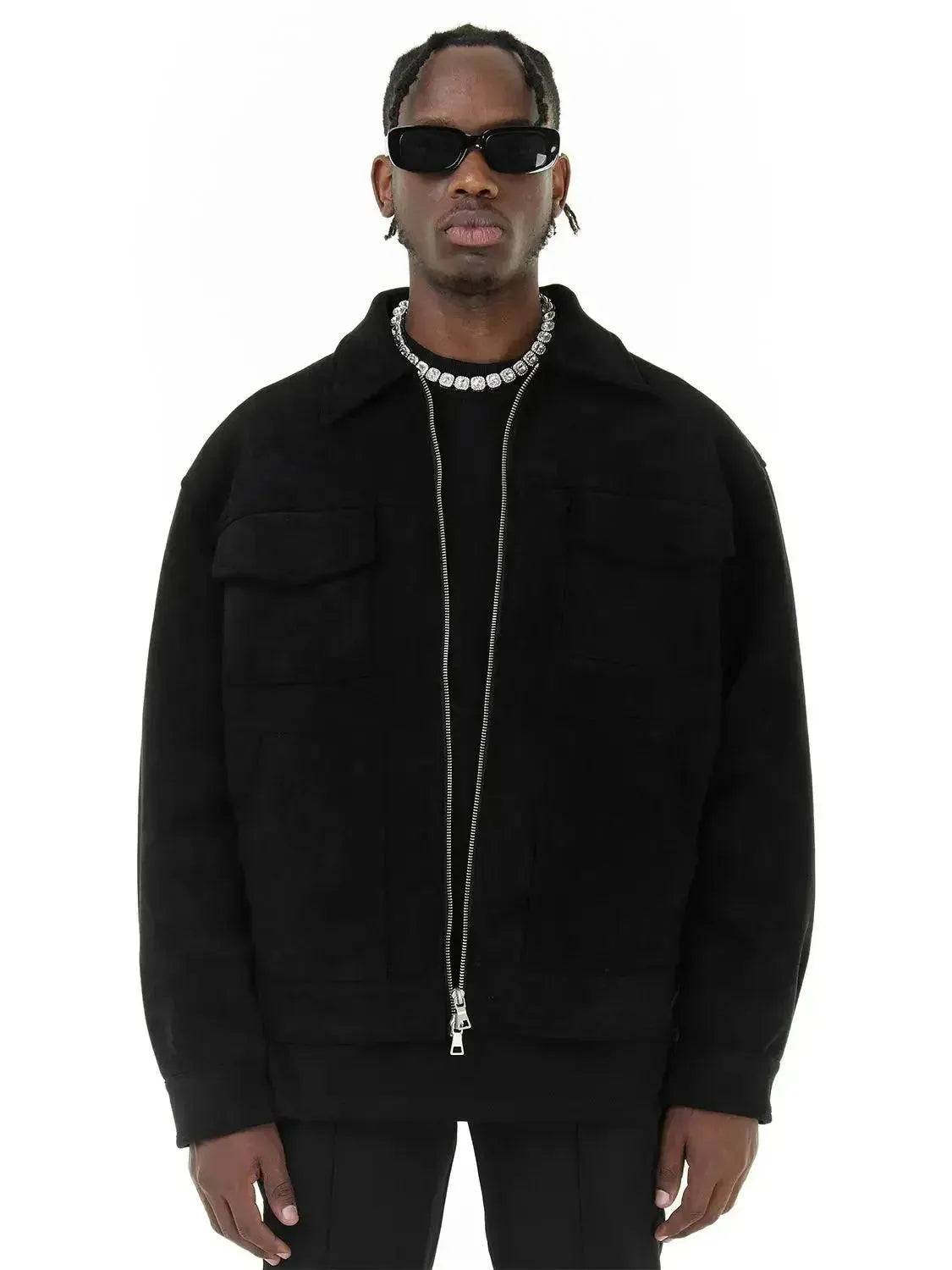 Max | Refined Suede Jacket with Trucker Collar Detail