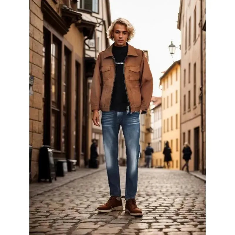 Max | Refined Suede Jacket with Trucker Collar Detail