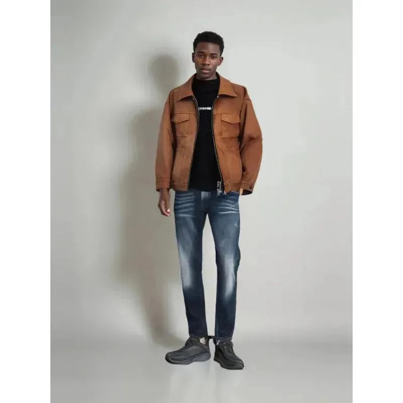 Max | Refined Suede Jacket with Trucker Collar Detail