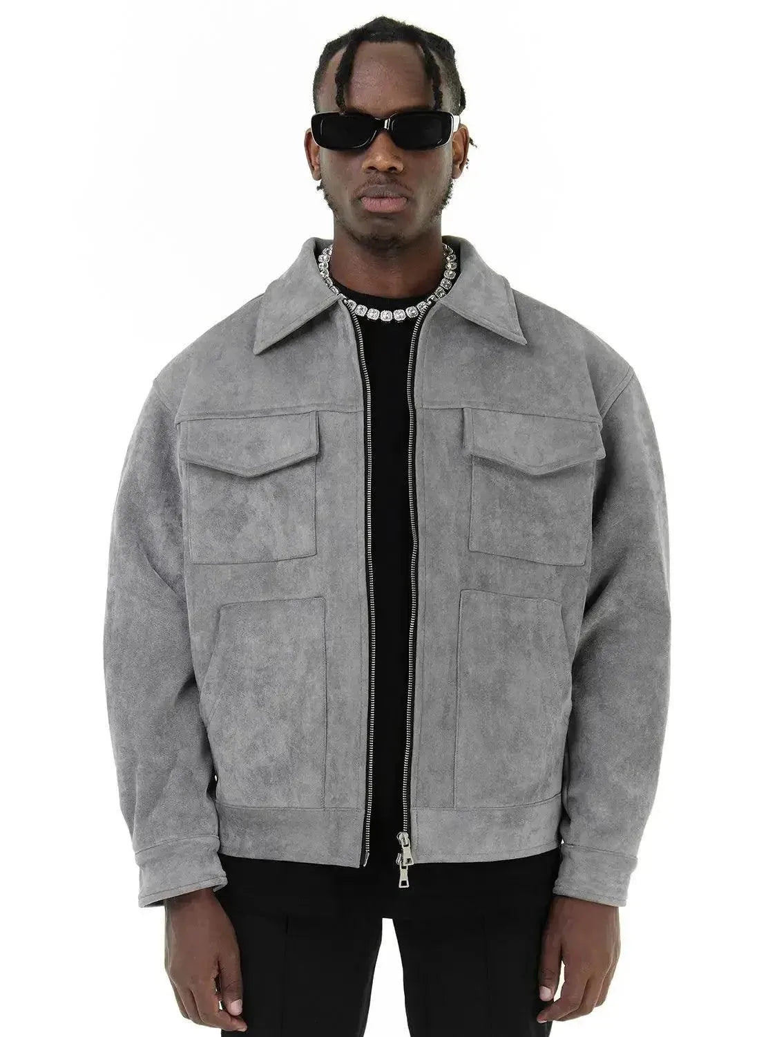 Max | Refined Suede Jacket with Trucker Collar Detail