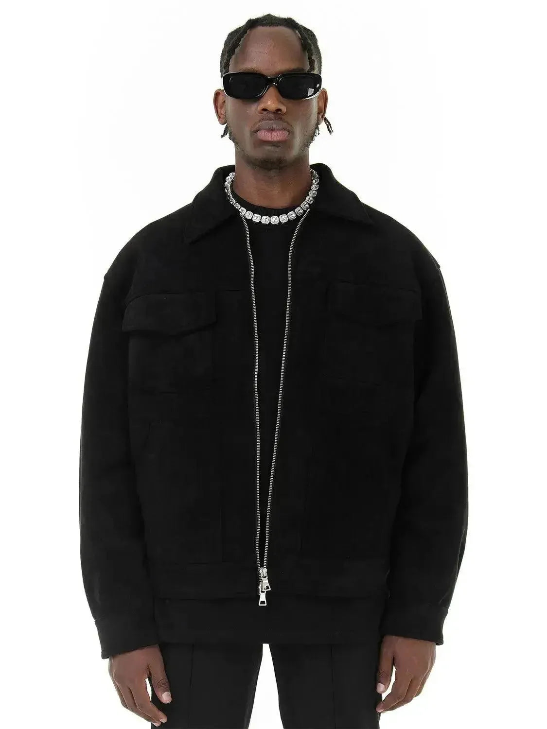 Max | Refined Suede Jacket with Trucker Collar Detail