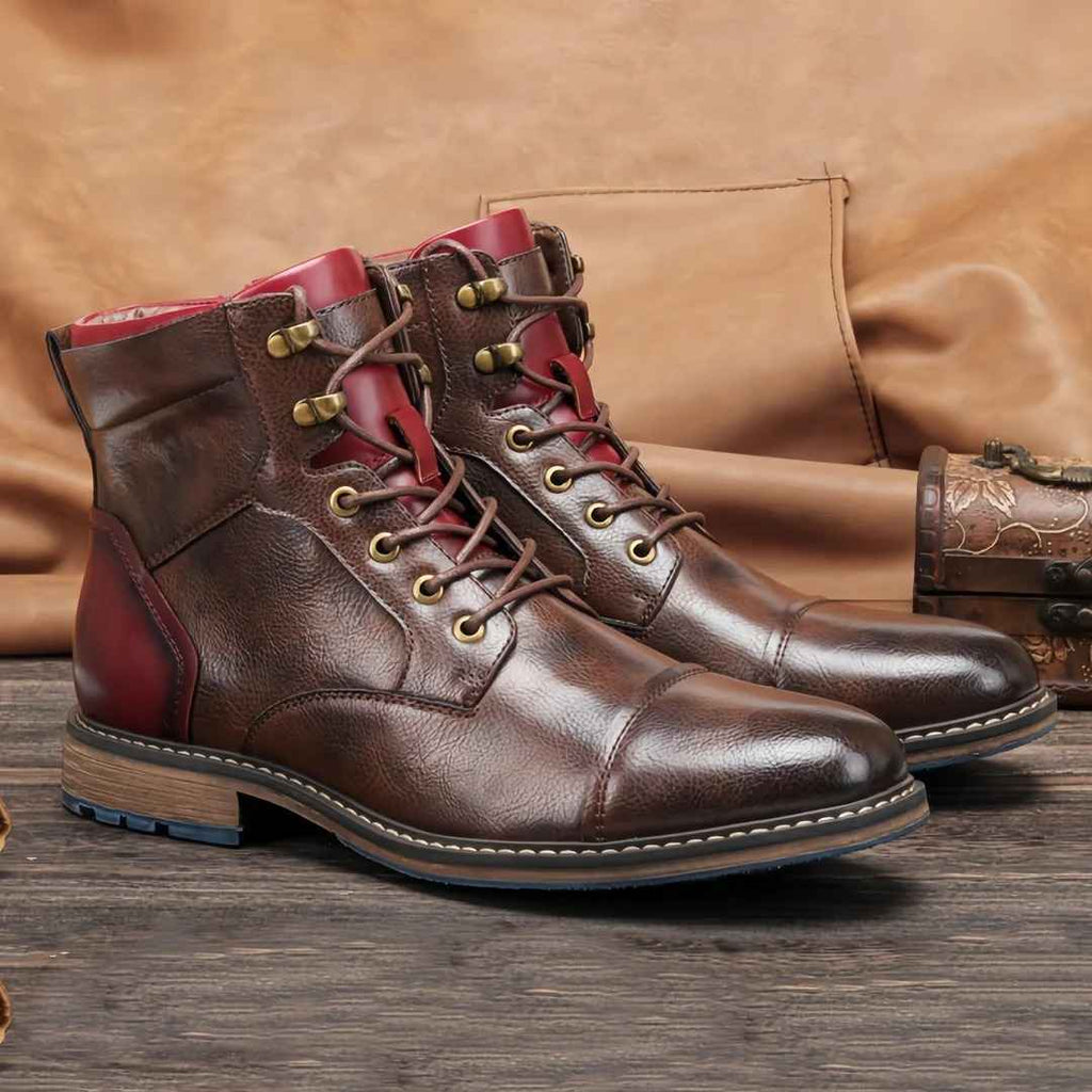 Reggie | Chic Cap Toe Lace-Up Mens Boots