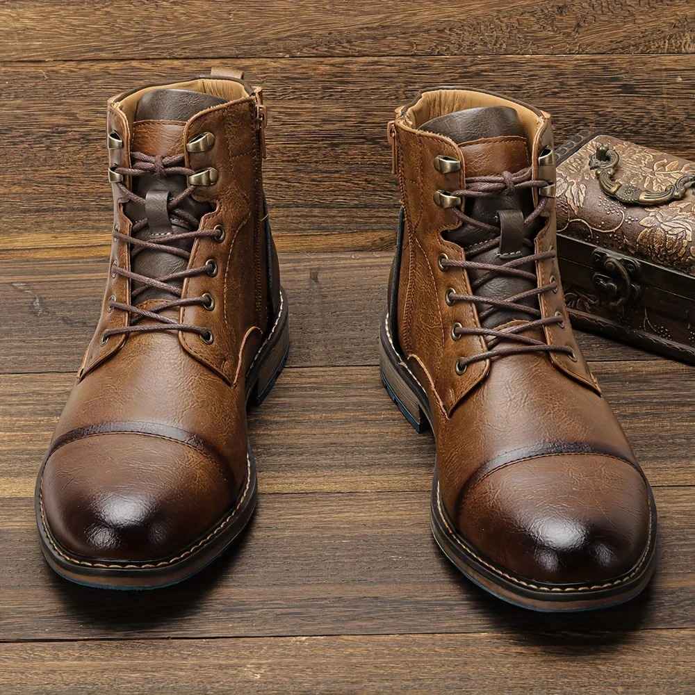 Reggie | Chic Cap Toe Lace-Up Mens Boots