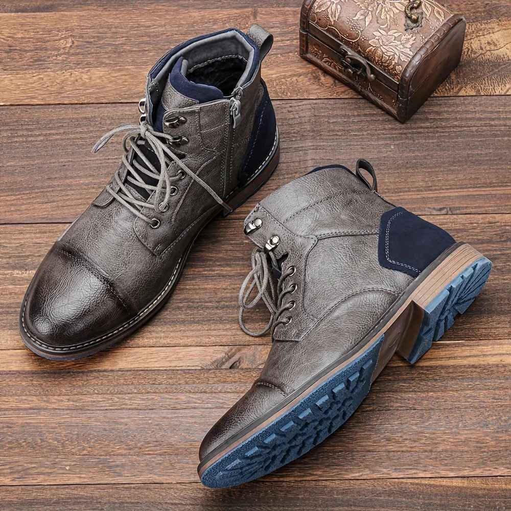 Reggie | Chic Cap Toe Lace-Up Mens Boots