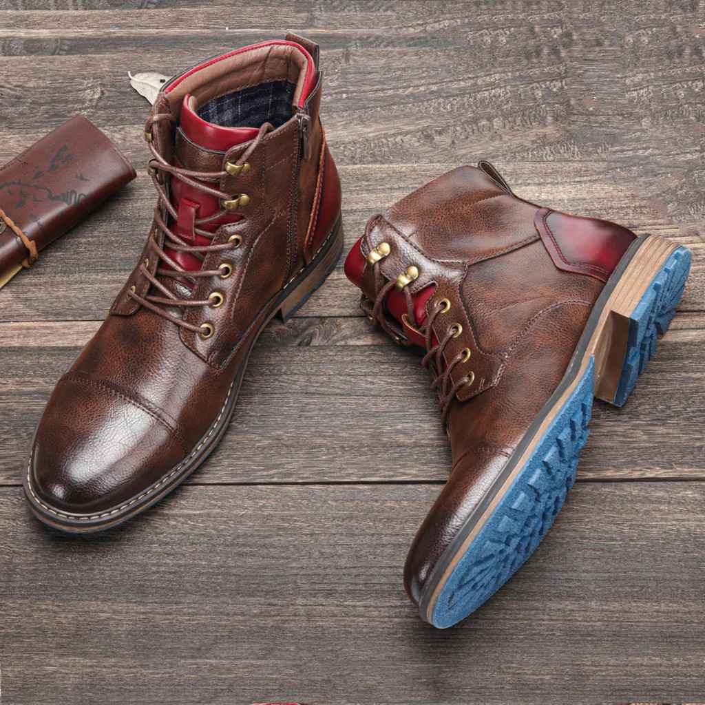 Reggie | Chic Cap Toe Lace-Up Mens Boots