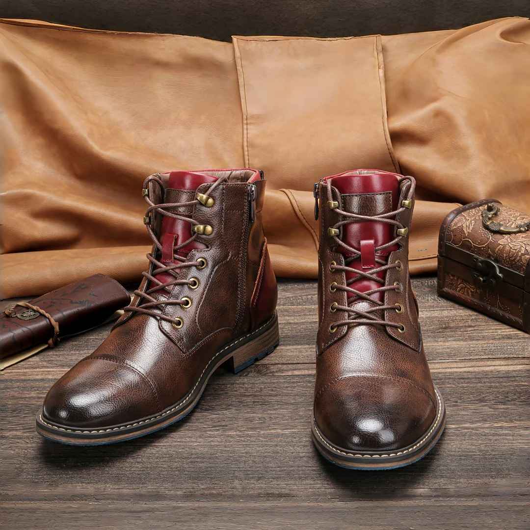 Reggie | Chic Cap Toe Lace-Up Mens Boots