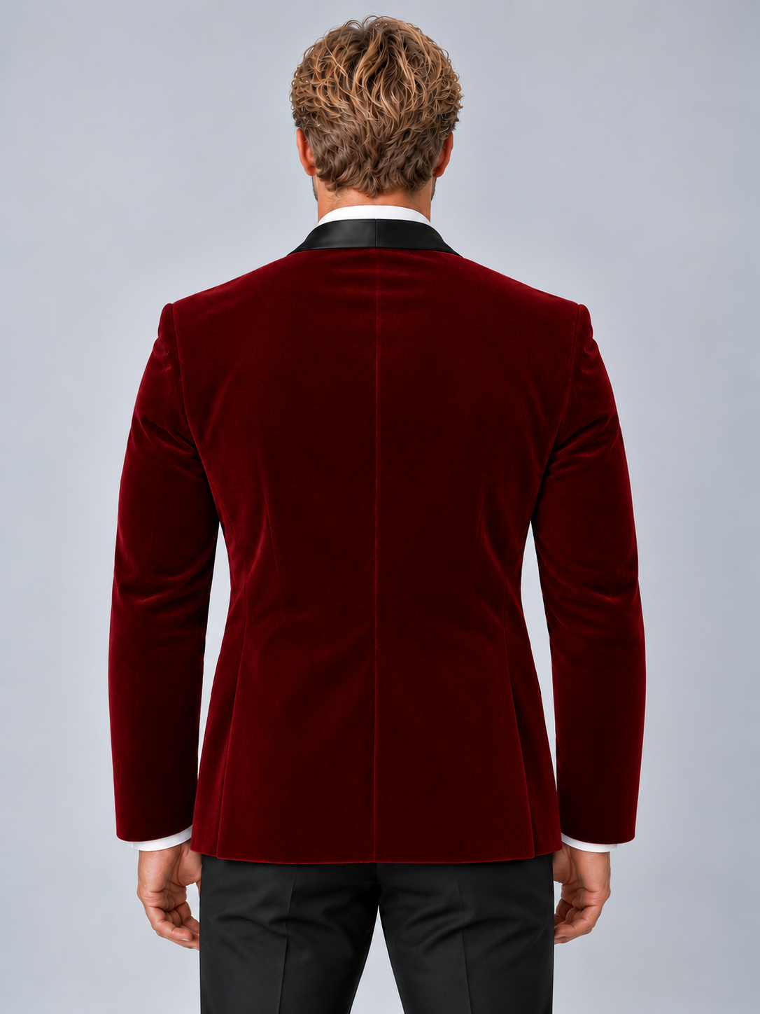 Reggie | Polished Peak Lapel Velvet Blazer Dinner Jacket