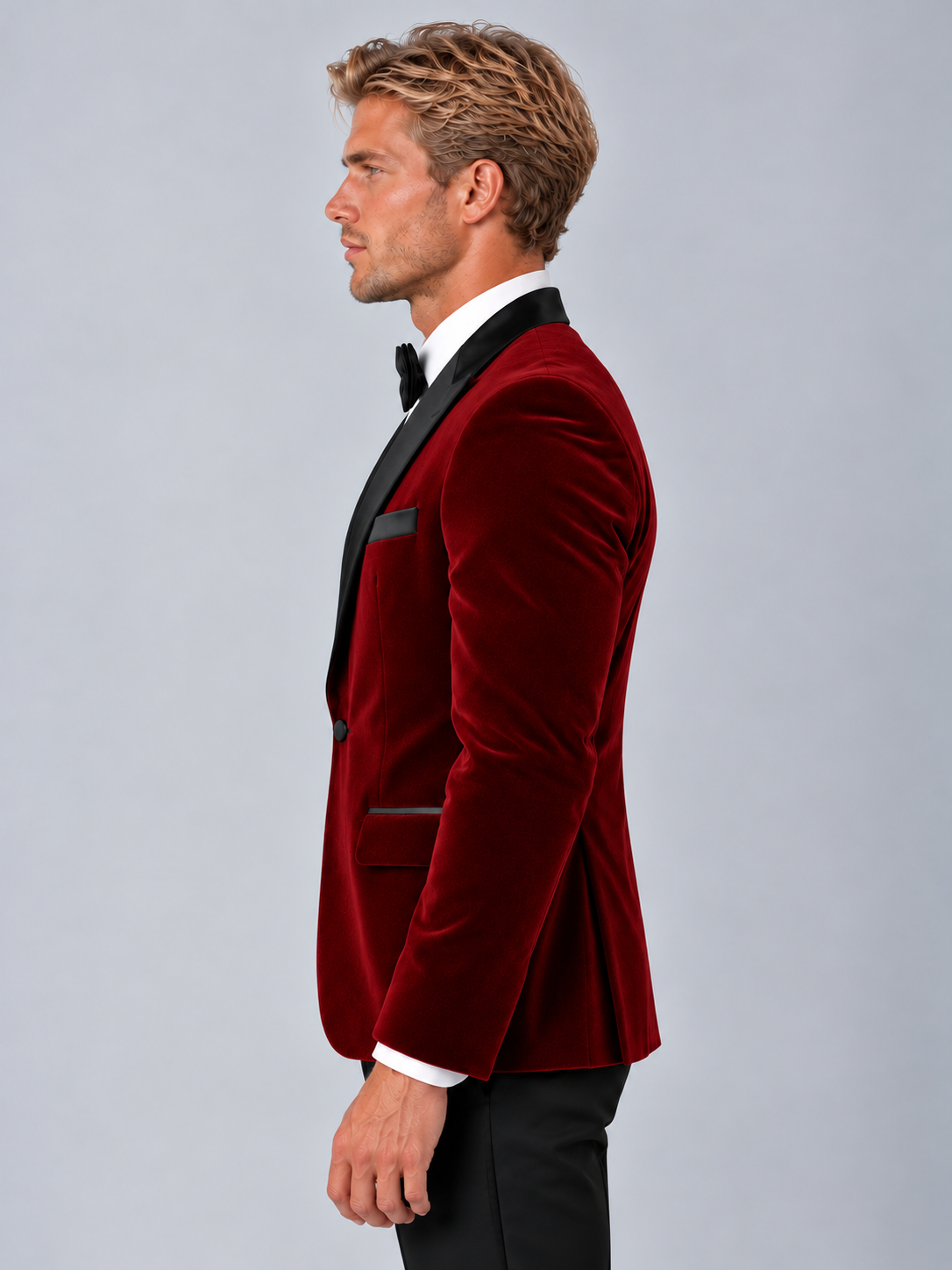 Reggie | Polished Peak Lapel Velvet Blazer Dinner Jacket