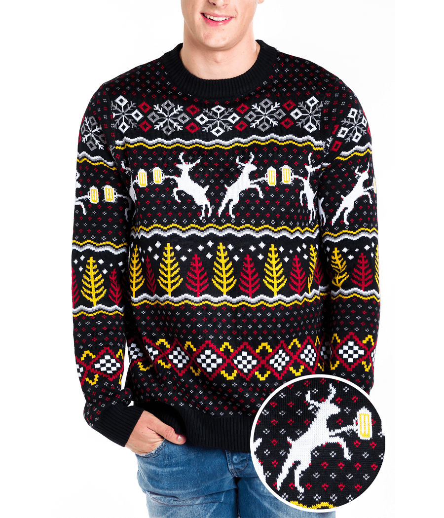 Reggie | Reindeer Crew Neck Mens Christmas Jumper