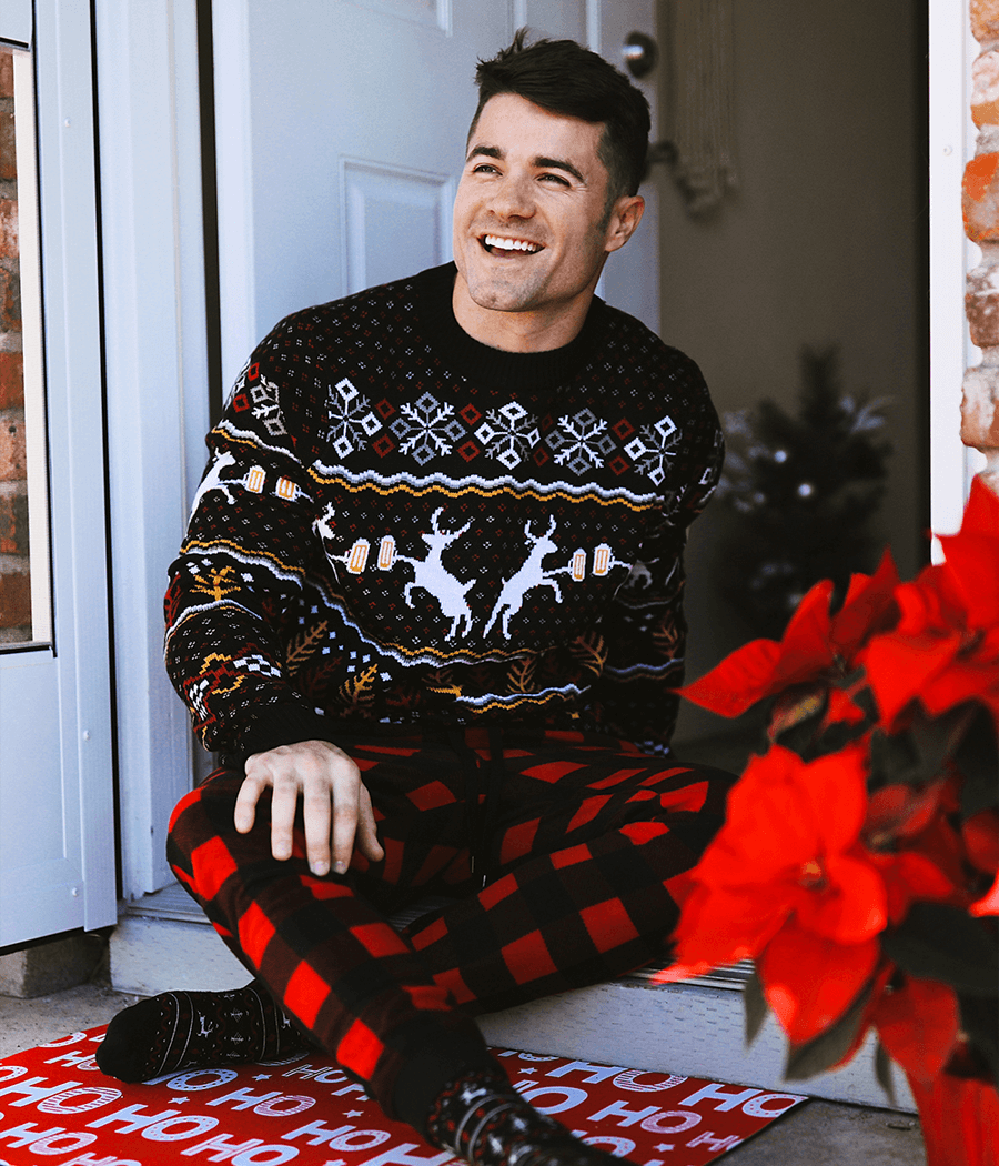 Reggie | Reindeer Crew Neck Mens Christmas Jumper