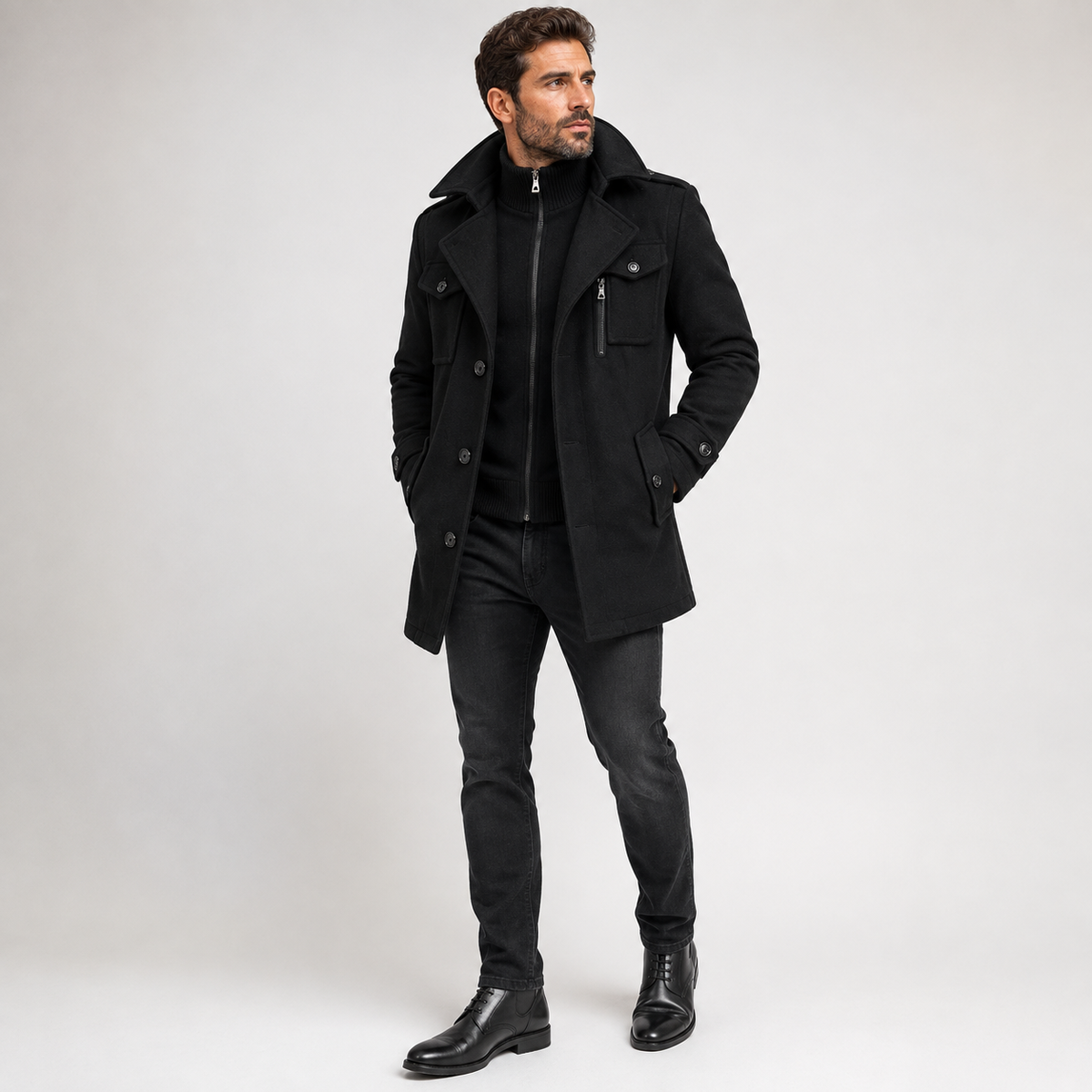 Reggie | Stylish Tailored Mens Coats with Double Collar Finish