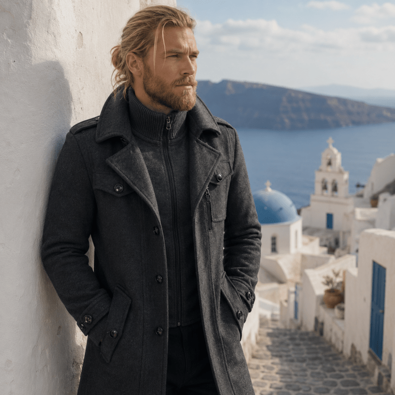 Reggie | Stylish Tailored Mens Coats with Double Collar Finish