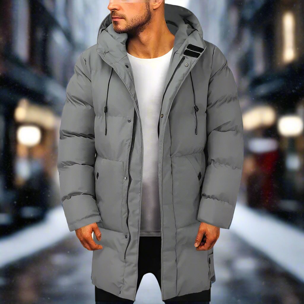 Riley | Refined Hooded Mid-Length Puffer Jacket