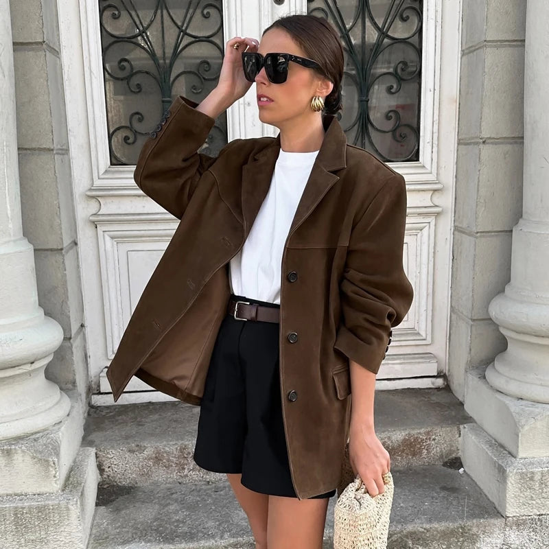 Robyn | Effortless Oversized Suede Blazer Jacket