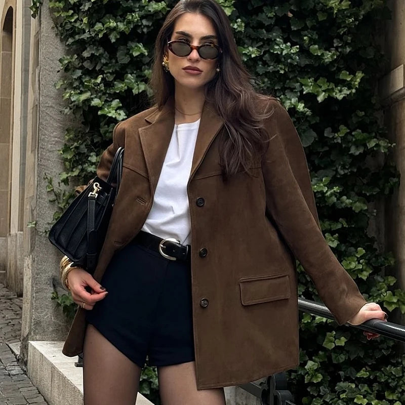 Robyn | Effortless Oversized Suede Blazer Jacket