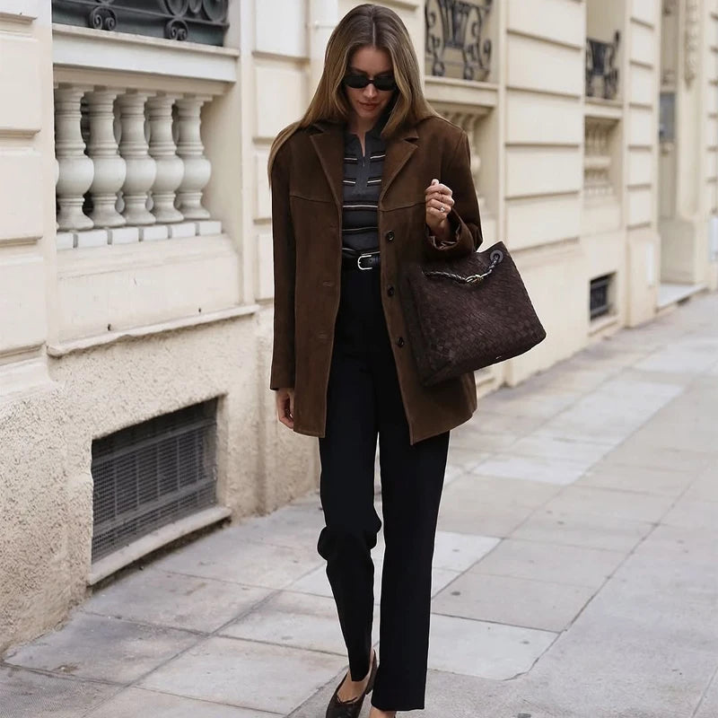 Robyn | Effortless Oversized Suede Blazer Jacket