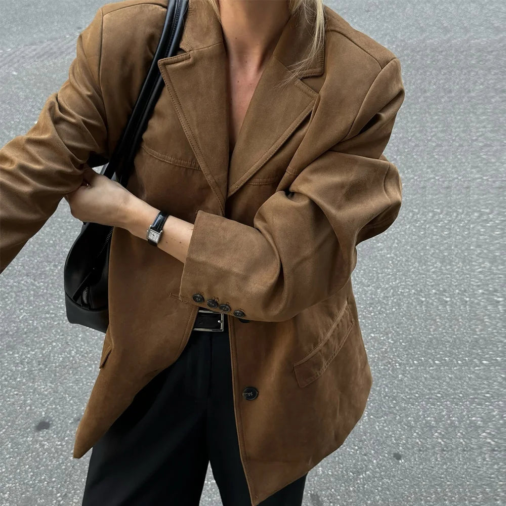 Robyn | Effortless Oversized Suede Blazer Jacket