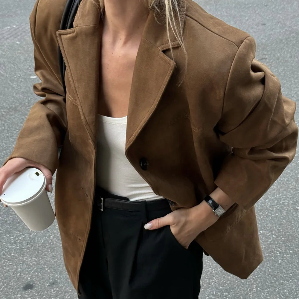 Robyn | Effortless Oversized Suede Blazer Jacket