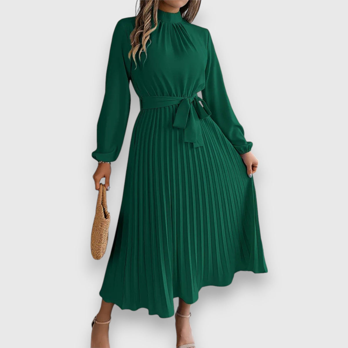 Robyn | Refined Pleated Christmas Midi Dress