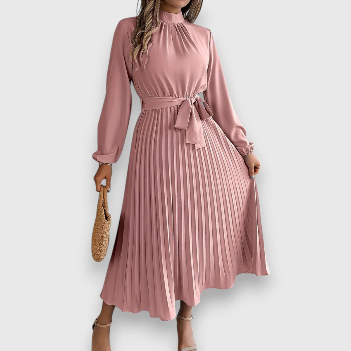 Robyn | Refined Pleated Christmas Midi Dress