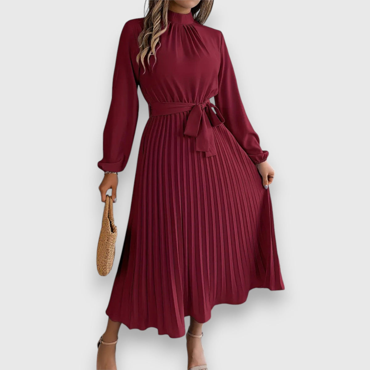 Robyn | Refined Pleated Christmas Midi Dress