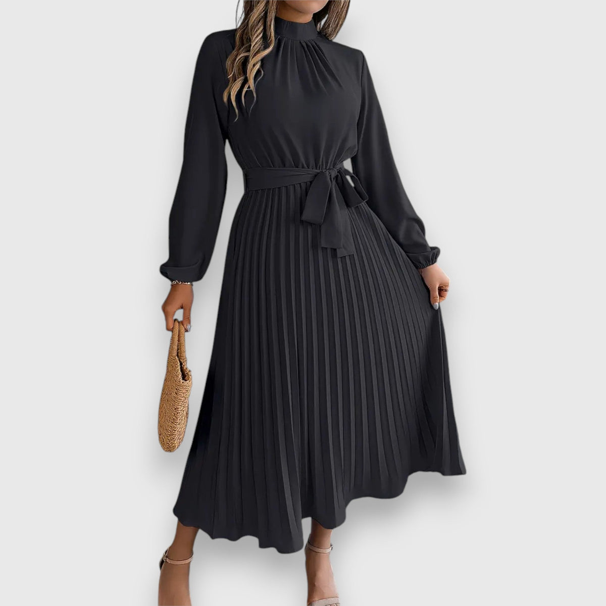 Robyn | Refined Pleated Christmas Midi Dress