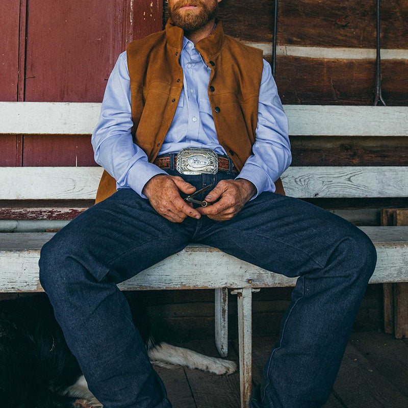 Roman | Classic Snap-Button Suede Jacket Vest
