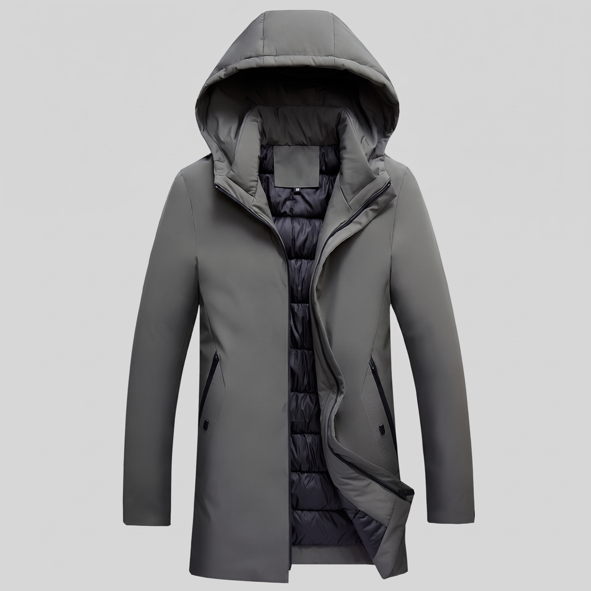 Roman | Elegant Hooded Longline Mens Parka Jacket