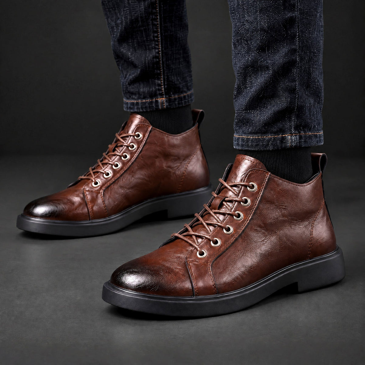 Ronnie | Chunky Sole Lace-Up Mens Boots