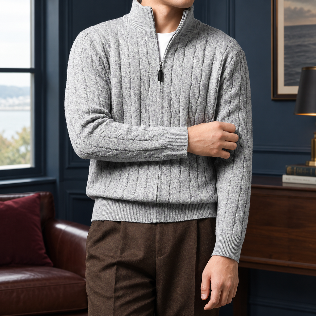 Rory | Polished Full Zip Mens Knit Jumper