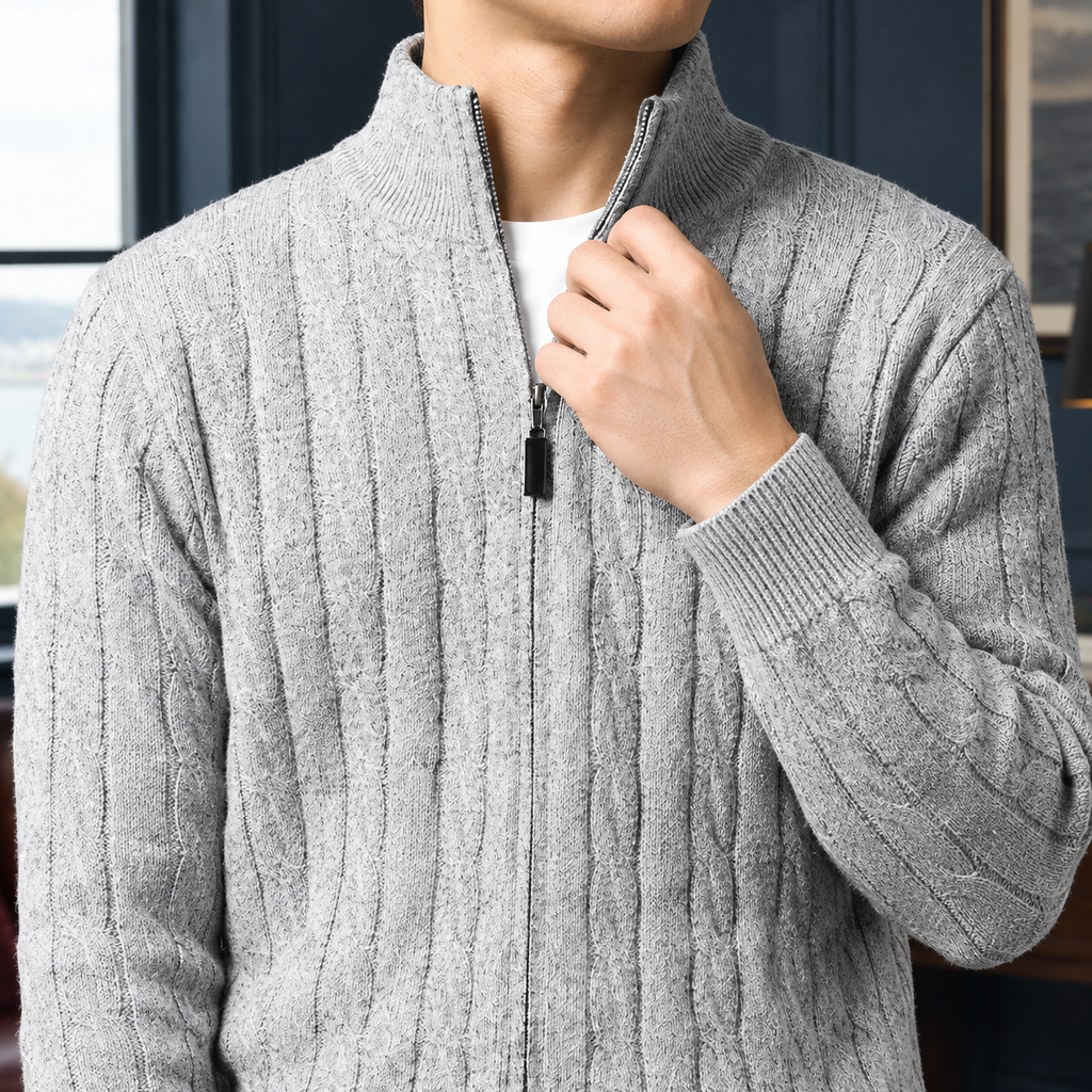 Rory | Polished Full Zip Mens Knit Jumper