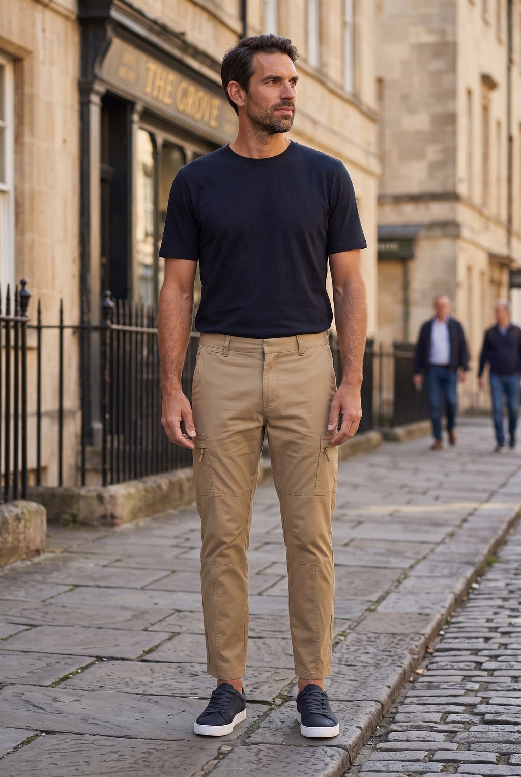 Rory | Sophisticated Tapered Cargo Trousers with Utility Pockets