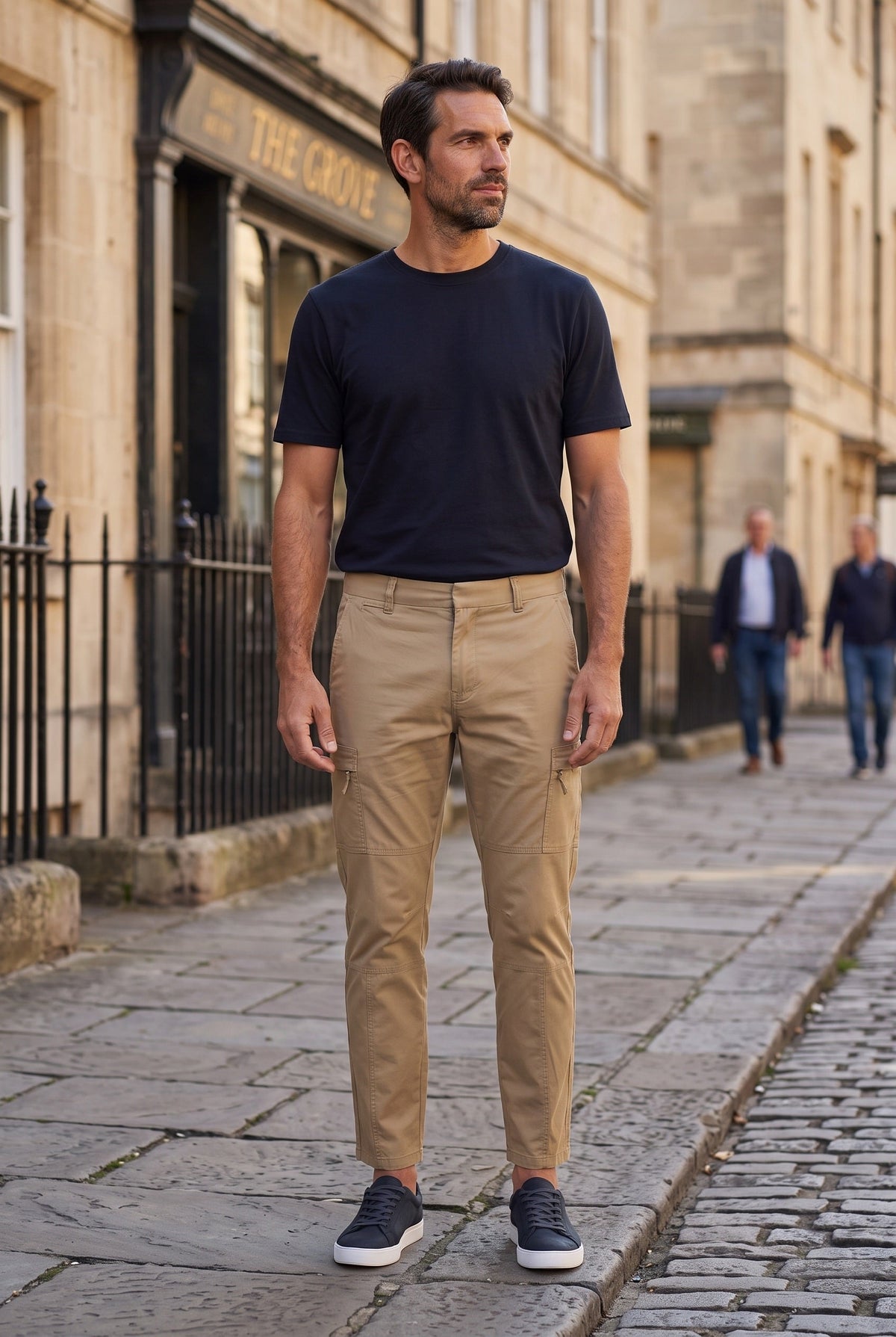 Rory | Sophisticated Tapered Cargo Trousers with Utility Pockets