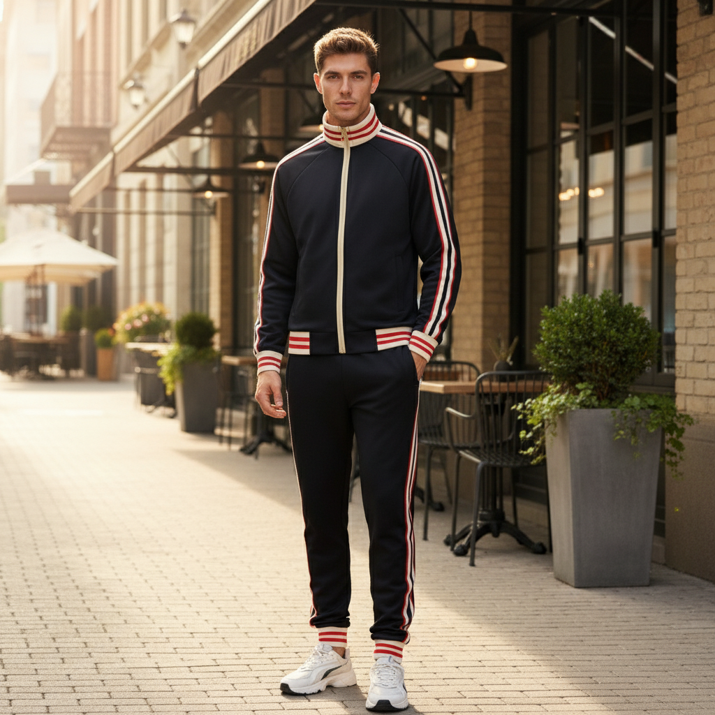 Rory | Timeless Striped Zip-Up Tracksuit Set