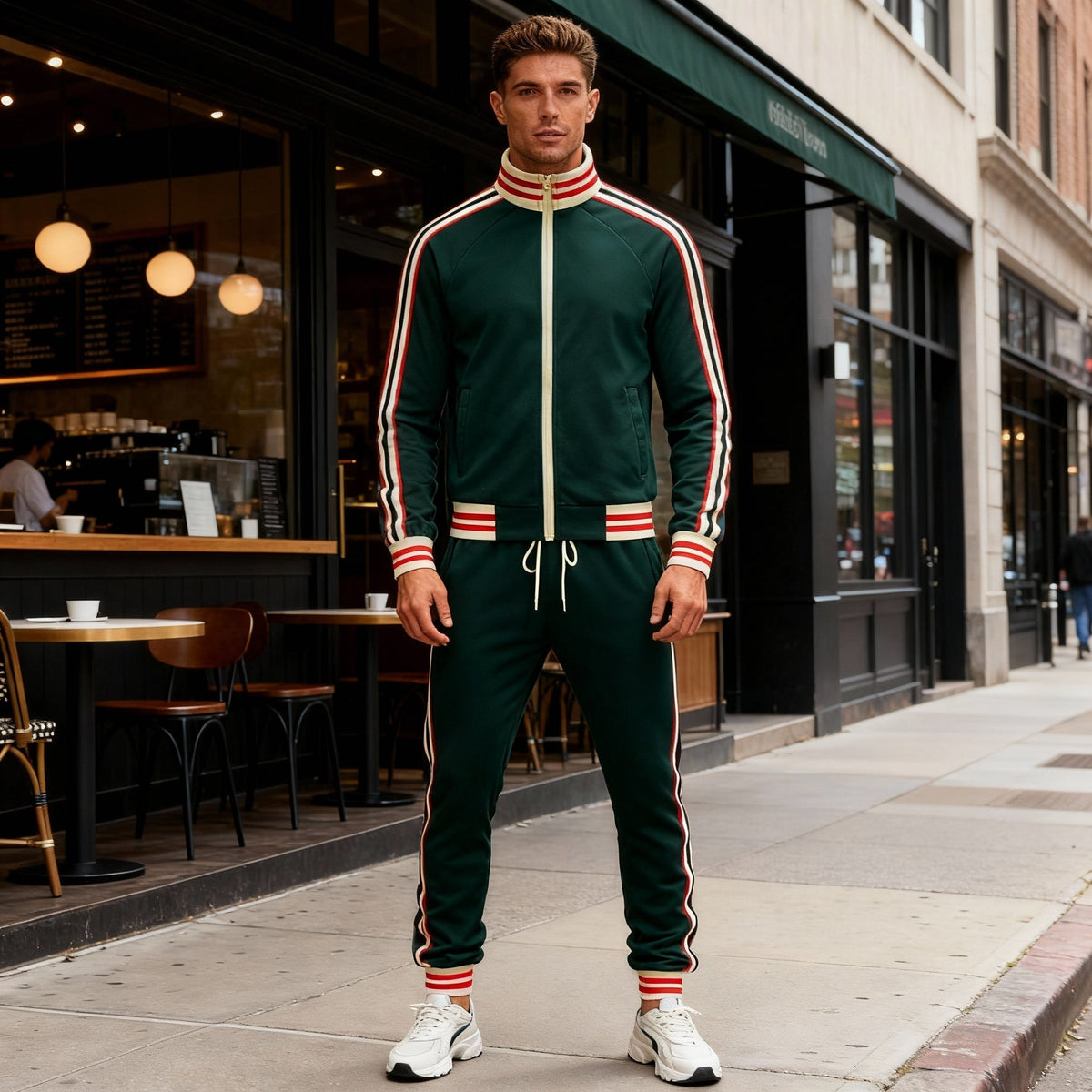 Rory | Timeless Striped Zip-Up Tracksuit Set