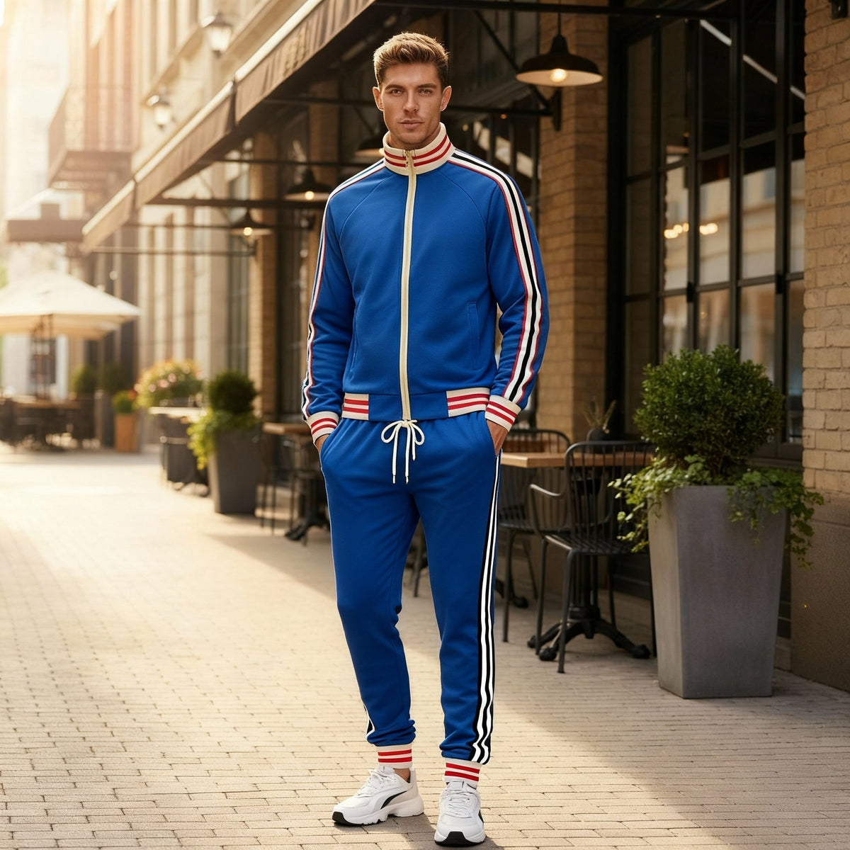 Rory | Timeless Striped Zip-Up Tracksuit Set