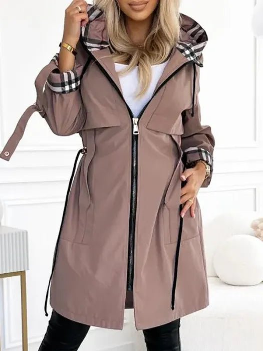 Rosa | Effortless Hooded Waterproof Jacket Trench Coat