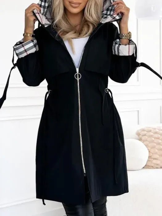 Rosa | Effortless Hooded Waterproof Jacket Trench Coat