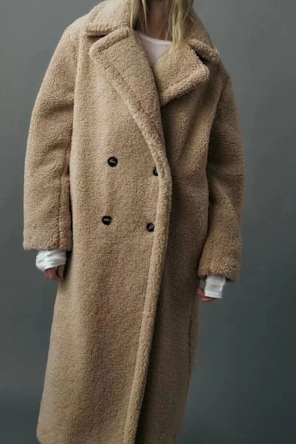 Rosa | Effortless Long Teddy Fleece Jacket Coat