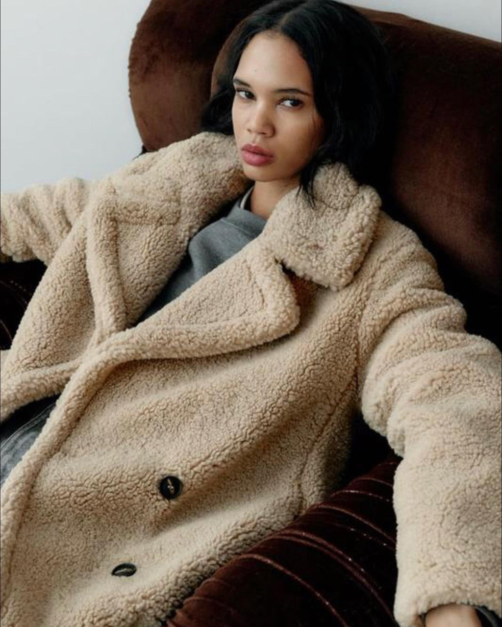 Rosa | Effortless Long Teddy Fleece Jacket Coat