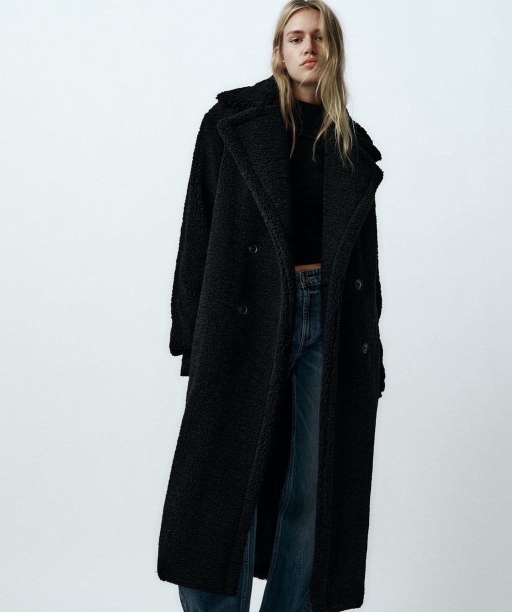Rosa | Effortless Long Teddy Fleece Jacket Coat